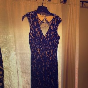 Sequin and Lace Evening Gown